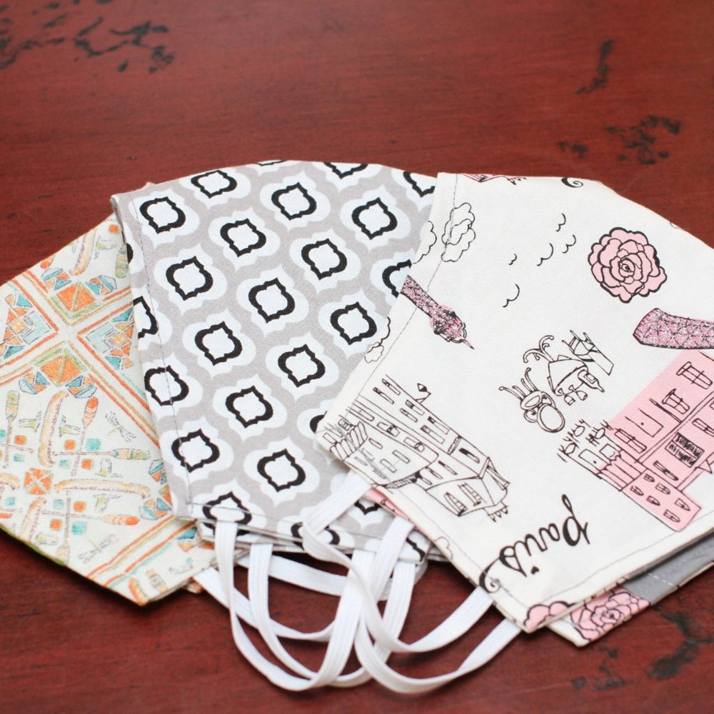 3 Pack 100% doubled cotton masks